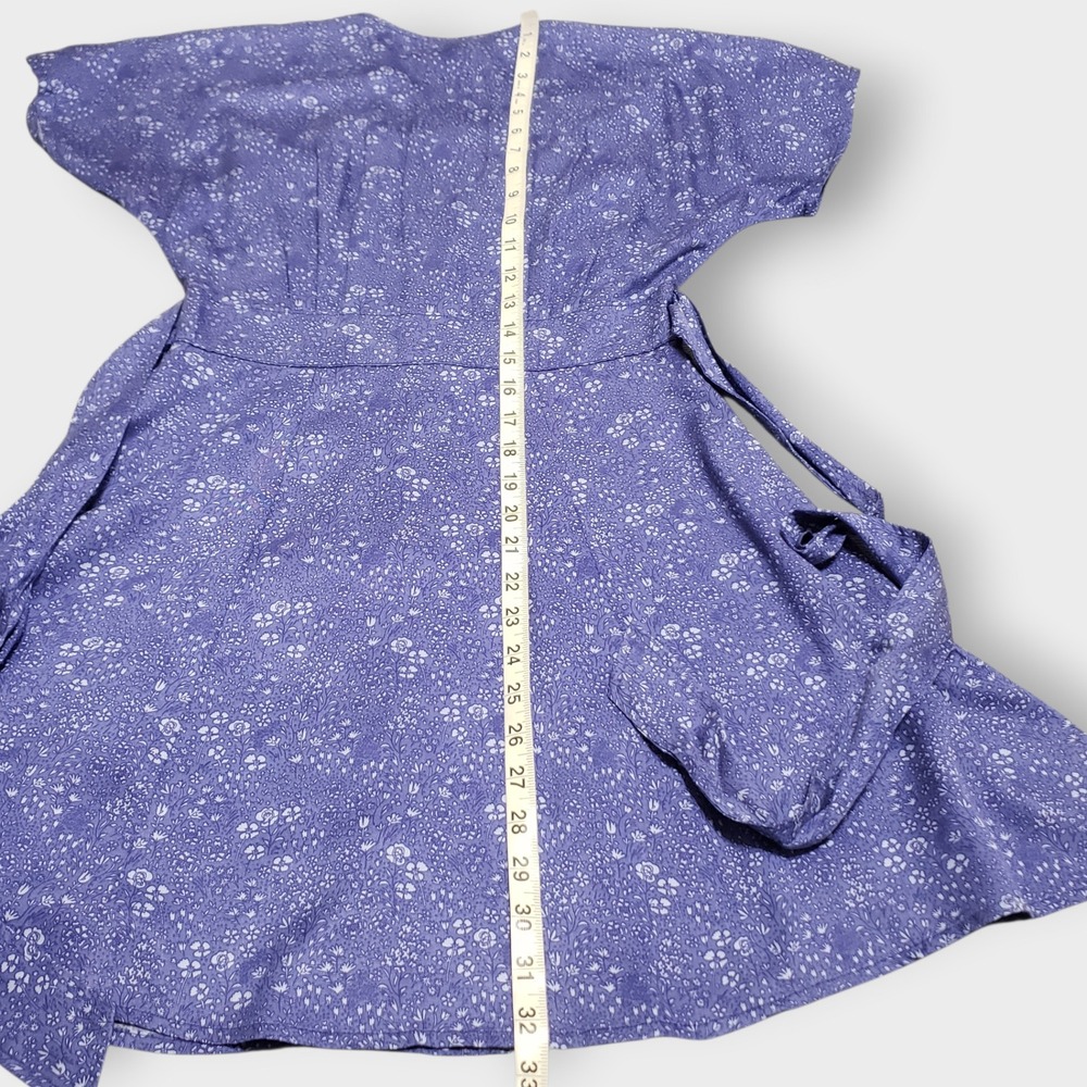 Marine Layer Camila Mini Dress Blue Ditsy Floral Sz XS Button Front Belted - Picture 12 of 12